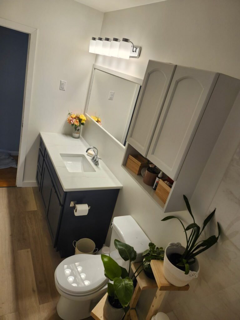 Modern bathroom with plants and decor in Selkirk, MB.